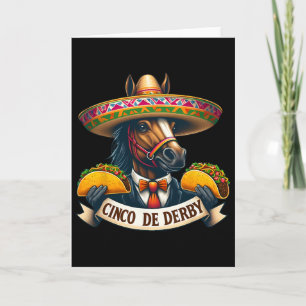 Funny Taco Horse Racing Vintage Cinco De Der Card