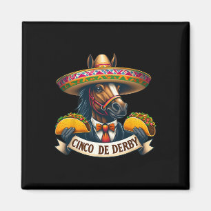 Funny Taco Horse Racing Vintage Cinco De Der Magnet