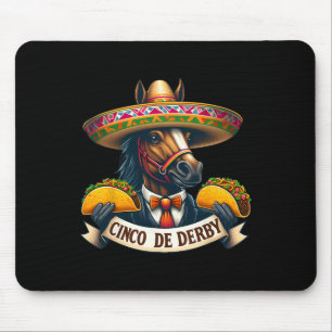 Funny Taco Horse Racing Vintage Cinco De Der Mouse Mat