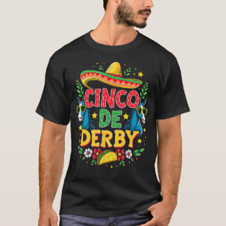 Funny Taco Horse Racing Vintage Cinco De Derby T-Shirt