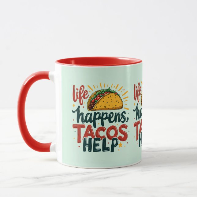 Funny Taco Lover Fiesta Foodie Humor Blue Mug (Left)