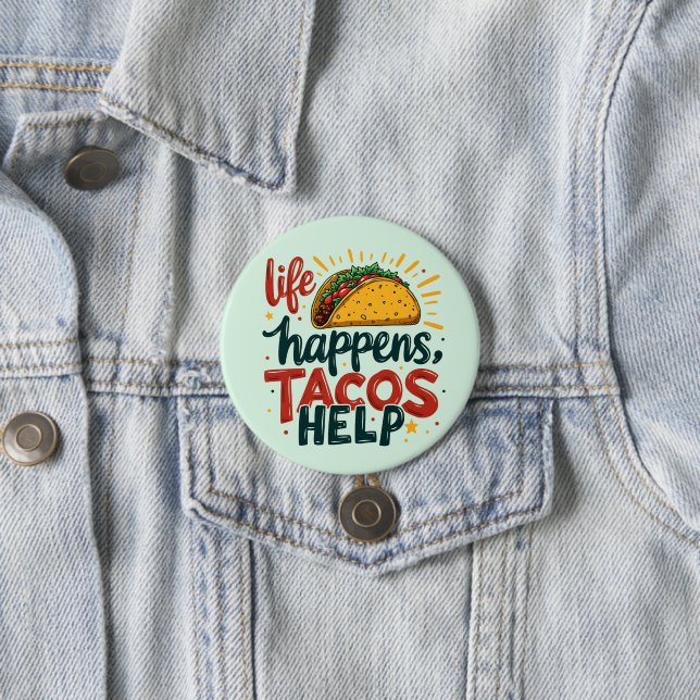 Funny Taco Lover Fiesta Foodie Humour Art  7.5 Cm Round Badge (In Situ)