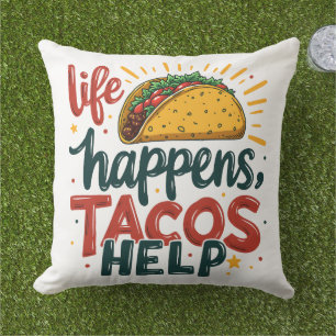 Funny Taco Lover Fiesta Foodie Humour Art Cushion