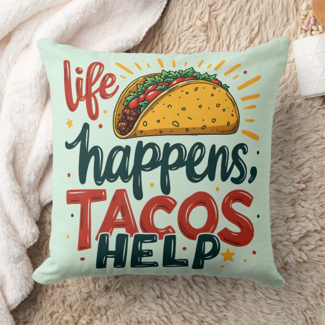 Funny Taco Lover Fiesta Foodie Humour Art  Cushion (Blanket)