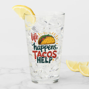 Funny Taco Lover Fiesta Foodie Humour Art White Glass
