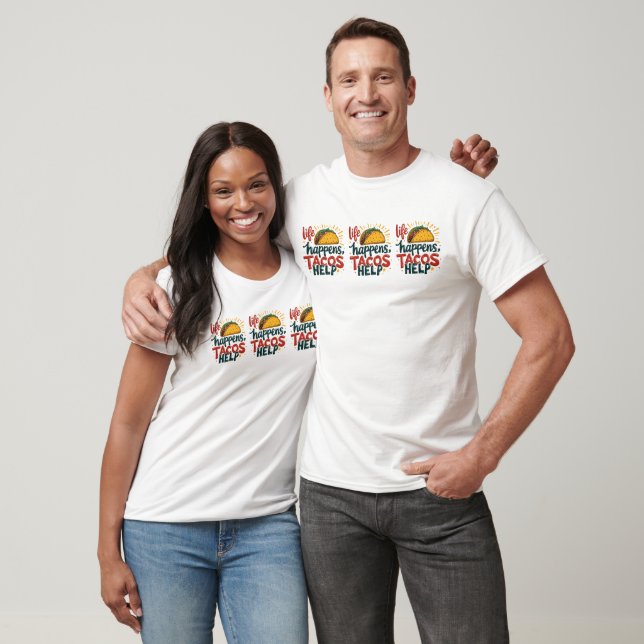 Funny Taco Lover Fiesta Foodie Humour Art White T-Shirt (Unisex)