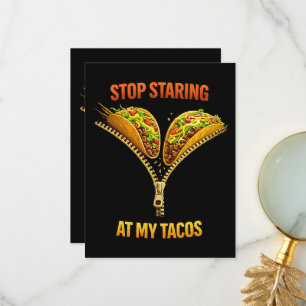 Funny Taco Lover Stop Staring Thank You Card