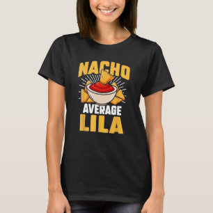 Funny Taco Personalised Name Nacho Average Lila T-Shirt