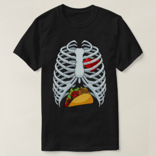 Funny Taco Skeleton Rib Cage Halloween Costume T-Shirt