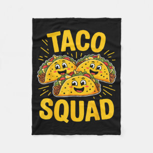 Funny taco squad cute mexican food lover cinco de fleece blanket