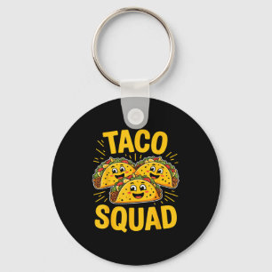 Funny taco squad cute mexican food lover cinco de key ring