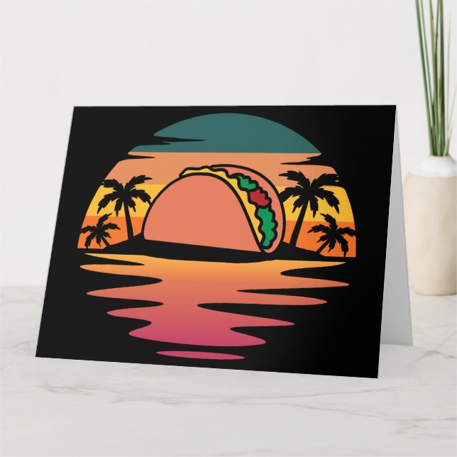 Funny Taco Summer Vacation Island: Cinco De Mayo Card (Front)