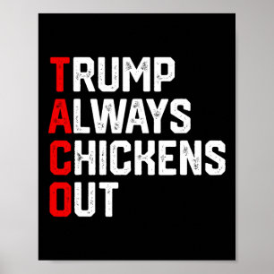 Funny Taco Trump Always Chickens Out Taco Trump Poster