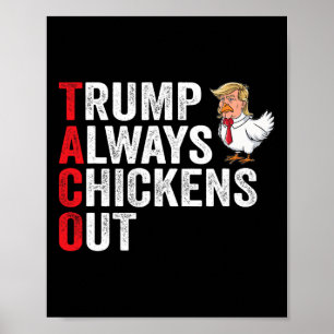 Funny Taco Trump Shirt Tee Trump Always Chickens O Poster