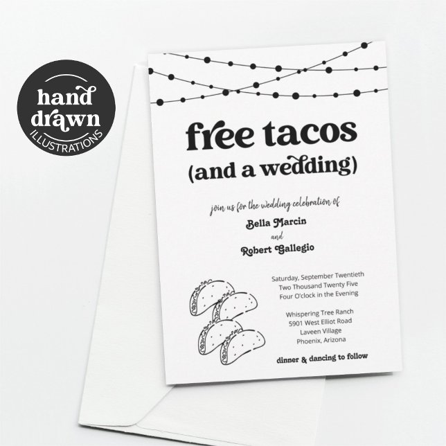 Funny Taco Wedding Invitation - Free Tacos (Creator Uploaded)