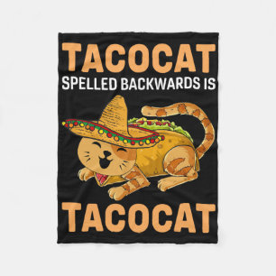 Funny Tacocat Spelled Ckward Is Tacocat Cinco De M Fleece Blanket