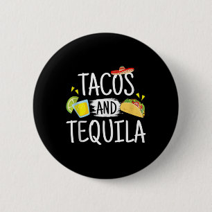 Funny Tacos And Tequila Mexican Sombrero Tank Top 6 Cm Round Badge