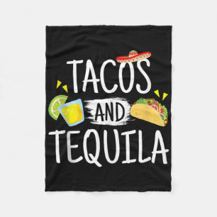 Funny Tacos And Tequila Mexican Sombrero Tank Top Fleece Blanket