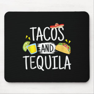 Funny Tacos And Tequila Mexican Sombrero Tank Top  Mouse Mat