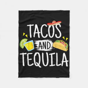 Funny Tacos And Tequila Mexican Sombrero Tee Gift  Fleece Blanket