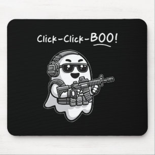 Funny Tactical Ghost Click Click Boo Halloween Vet Mouse Mat