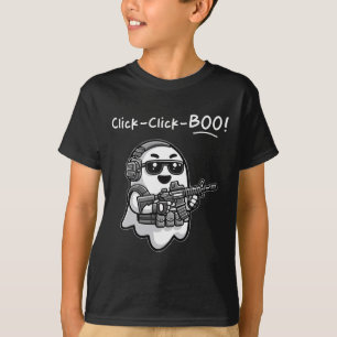 Funny Tactical Ghost Click Click Boo Halloween Vet T-Shirt