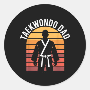 Funny Taekwondo Dad Classic Round Sticker