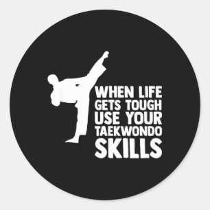 Funny Taekwondo Design For Men Women Taekwondo Classic Round Sticker