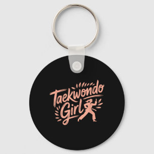 Funny Taekwondo Girl Key Ring