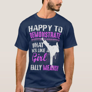 Funny Taekwondo Hits Like A Girl Martial Arts T-Shirt