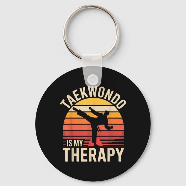 Funny Taekwondo is My Therapy Key Ring (Front)