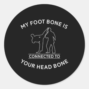 Funny Taekwondo Karate Kickboxing Martial Arts Lov Classic Round Sticker