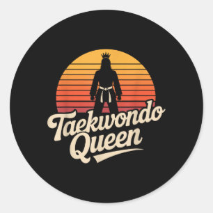 Funny Taekwondo Queen Classic Round Sticker
