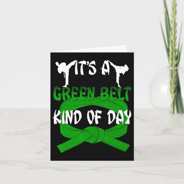 Funny Taekwondo Shirt Karate Its A Green Belt Kind Card (Front)