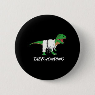 Funny Taekwondo T Rex Dinosaur Cute Martial Arts 6 Cm Round Badge