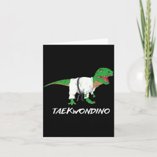 Funny Taekwondo T Rex Dinosaur Cute Martial Arts Card