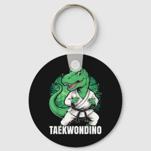 Funny Taekwondo T Rex Dinosaur Cute Martial Arts Key Ring