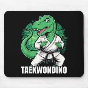 Funny Taekwondo T Rex Dinosaur Cute Martial Arts Mouse Mat