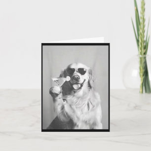 Funny Tail Dog Golden Retriever With Sungles Marti Card