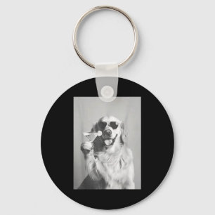 Funny Tail Dog Golden Retriever With Sungles Marti Key Ring