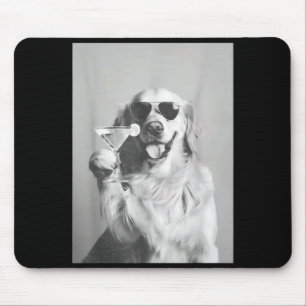 Funny Tail Dog Golden Retriever With Sungles Marti Mouse Mat