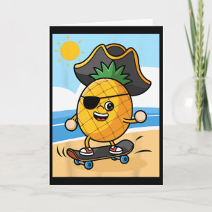 Funny Talk Like A Pirate Day - Skateboarding Pinea Card