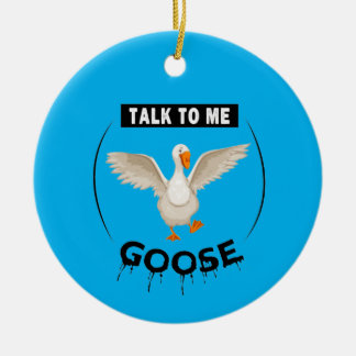 Funny talk to me goose ceramic tree decoration