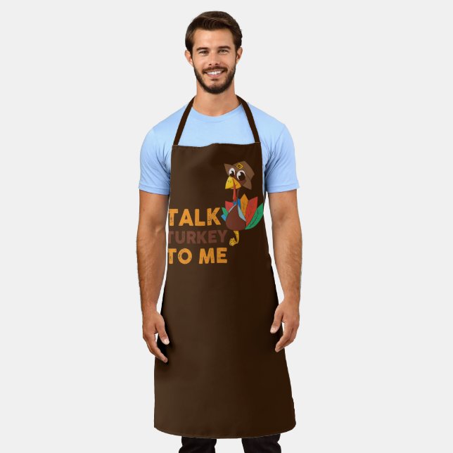 funny talk turkey word art Thanksgiving unisex Apron (Worn)