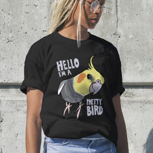 Funny Talking Grey Cockatiel Hello Pretty Bird T-Shirt