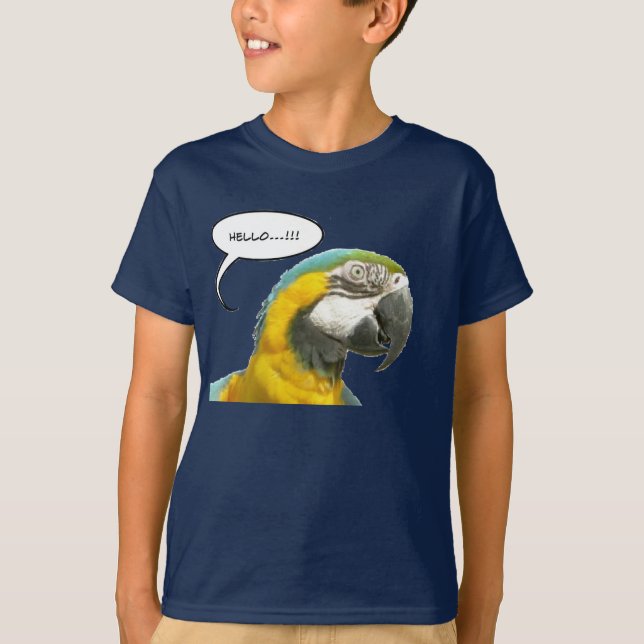 Funny Talking Parrot Face T-Shirt (Front)
