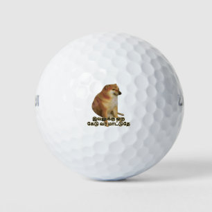 Funny Tamil Cheems Doge Meme Doge Golf Balls