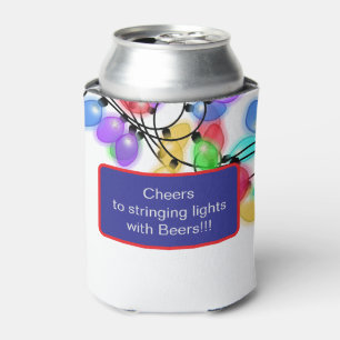 Funny Tangled Christmas Lights Can Cooler