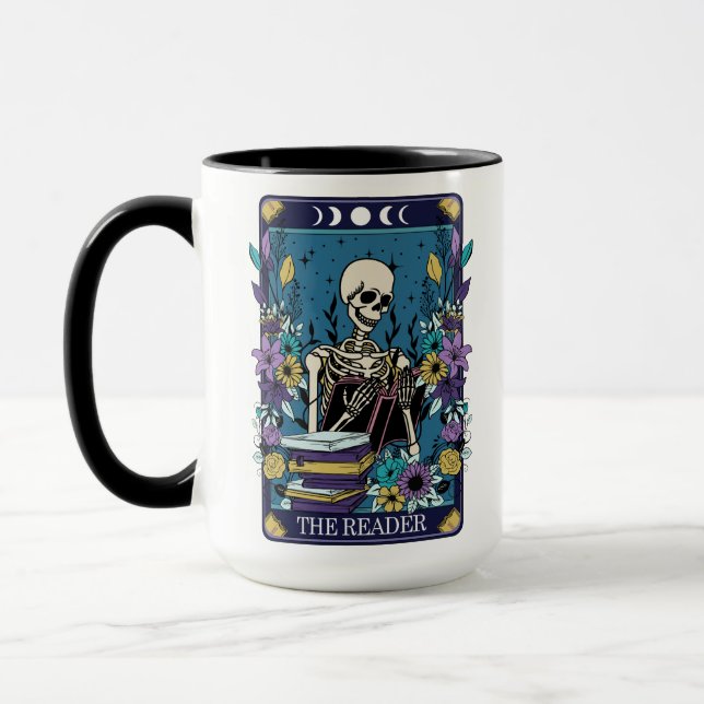 Funny Tarot The Reader Card Skeleton Mug (Left)
