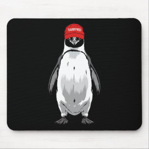 Funny Tarrified Penguin Anti Trump Tarrif Mouse Mat